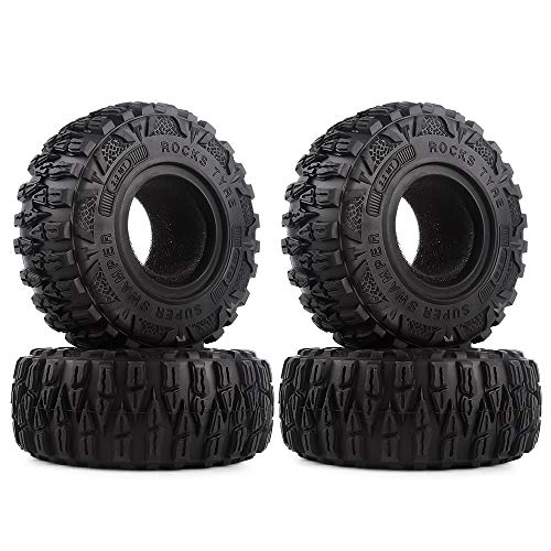 INJORA RC Tires 4pcs 2.2Inch Rubber Tyre Set Wheel Tires for 1:10 RC Rock Crawler TRX4 TRX-6 Axial SCX10 90046, 120 * 48mm