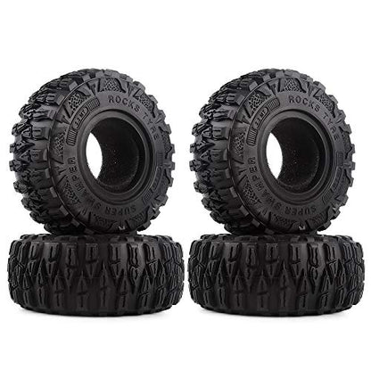 INJORA RC Tires 4pcs 2.2Inch Rubber Tyre Set Wheel Tires for 1:10 RC Rock Crawler TRX4 TRX-6 Axial SCX10 90046, 120 * 48mm