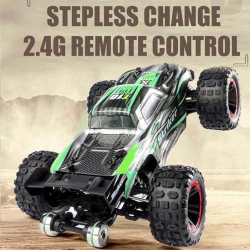 GoolRC 2105A Brushless RC Cars, 1:14 Scale Remote Control Car, 4WD 75KM/H High Speed RC Truck, All Terrains Off-Road Monster Trucks, 2.4GHz Electric Vehicle for Adults (Green) - color: Green, size: 1 Battery