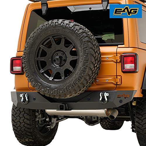 EAG Rear Bumper Rock Crawler with Parking Sensor Bracket Fit for 18-22 Wrangler JL