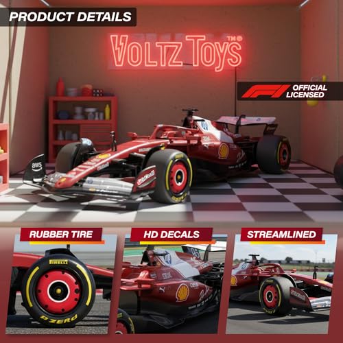 Voltz Toys Licensed 1:18 Ferrari SF-25 Remote Control Vehicle - RC Series for Kids and Adults - 2.4GHz Racing Toy for Gift (1:18 Ferrari SF-25) - color: 1:18 Ferrari Sf-25