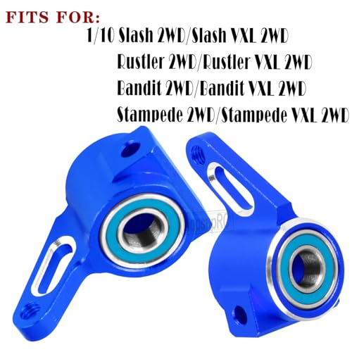 Upgrades Parts for 1/10 Slash VXL 2WD/Stampede VXL 2WD/Rustler VXL 2WD/Bandit VXL 2WD,Aluminum Front Steering Block Knuckles & C-Hubs Caster Blocks & Rear Hubs Hops Up,Navy Blue - color: Navy Blue(upgrades Parts)