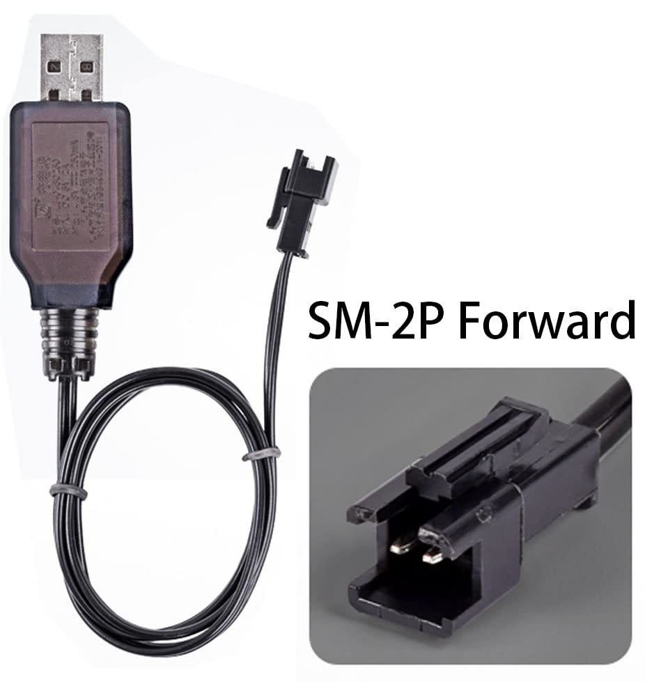 SM-2P Positive USB Charging Cable for RC Car 4.8 V 250mA Ni-MH Ni-CD Battery 2pcs