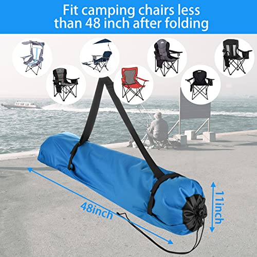 Xxerciz Camp Chair Replacement Bag, 48 inches Heavy Duty Large Storage Bag, Nylon Folding Chair Carry Bag with Shoulder Strap Foldable Blue for Outdoor Camping Travel (Chair is not Included) - color: Blue