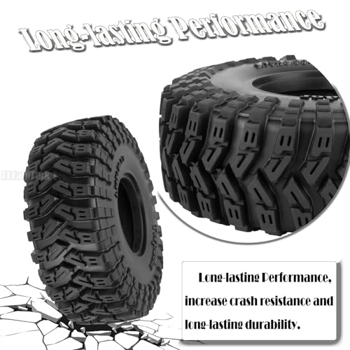 RC 1.9In Soft Rubber Wheel Tires for 1/10 RC Crawler Car SCX10 SCX10 II 90046 SCX10 III AXI03007 SCX10 Pro TRX4 TRX6 D90 Gen7/8 VS4-10 MST CFX,BRCatWPark 4Pcs Soft Rubber Wheel Tires-(B) - style: 4Pcs 1.9 Rubber Wheel - (B)