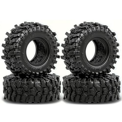 REDSPIDER 0.7" RC Crawler Tires 40mm, RS6 Composite Material Sticky Butyl Rubber Micro Mud Tires with Foam Inserts, High Grip Upgrade for 1/30 Axial SCX30 RC Car (Tires) - color: Tires