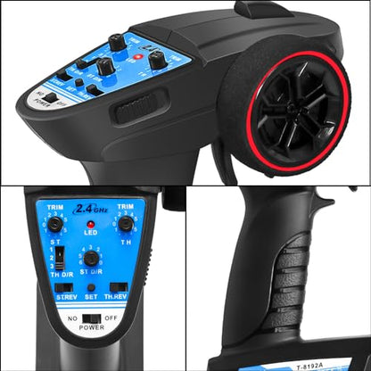 2 in 1 ESC & Receiver with 2.4G RC Transmitter ESC Remote Controller Receiver Combo Specially Designed for Axial SCX24 RC Car