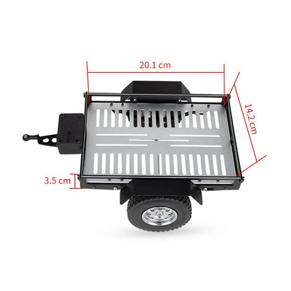 KYX Racing Aluminum RC Cars Trailer Heavy Duty Truck and RC Rock Cars Trailer for 1/10 RC Crawler Car Axial SCX10 II III TRX4 TRX6 D90 Gen7 Gen8