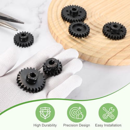 MECCANIXITY Steel M1.5 Gear Set 17T 8mm Shaft Motor Gears for RC Vehicles Truck Drift Car Part, Black - size: 17T