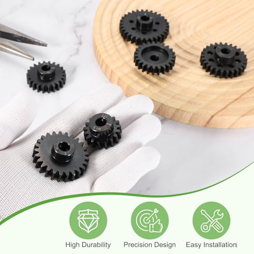 MECCANIXITY Steel M1.5 Gear Set 22T 8mm Shaft Motor Gears for RC Vehicles Truck Drift Car Part, Black - size: 22T
