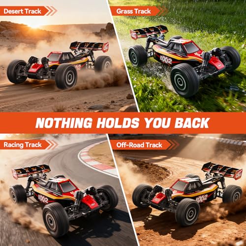1/12 Brushless RC Cars for Adults,Remote Control Car for Fast RTR | Max 42 MPH 4X4 High Speed Racing RC Buggy with 3S 2200 mAh Battery,Fast Off-Road RC Truck,Suitable as Giftfor Beginner-Blue - color: Blue