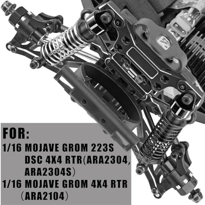 RC Upgrades Parts for 1/16 Mojave Grom 223S DSC 4X4 RTR,1/16 Mojave Grom 4X4 RTR,Front Steering Block Knuckles&Rear Hubs&C-Hubs Caster Blocks Hops Up,Replace ARA330841,Black - color: Black(upgrades Part)