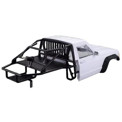 1/10 RC Hard Shell Cab & Back-Half Cage Body Shell Kit for 1/10 RC Crawler TRX4 SCX10 90046 AT4 GEN 8 Scout II,313mm Wheelbase Cherokee Upgrade and Modify (White) - color: White