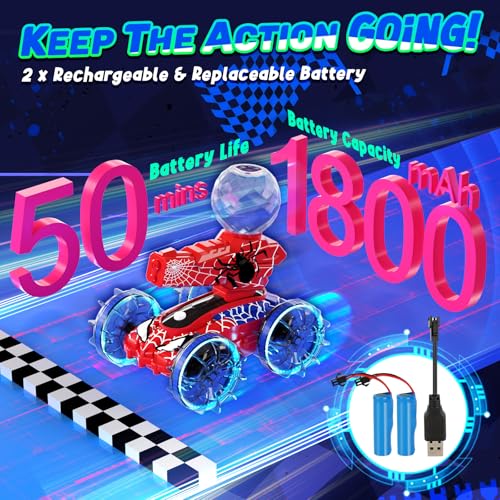 Amphibious Remote Control Car with Water Gun, Waterproof Spider RC Cars & RC Boat for Kids, Pool & Beach Toy for Outdoor Indoor Play 3 4 5 6 7 8 9 Years Old Boy Birthday Summer Gifts
