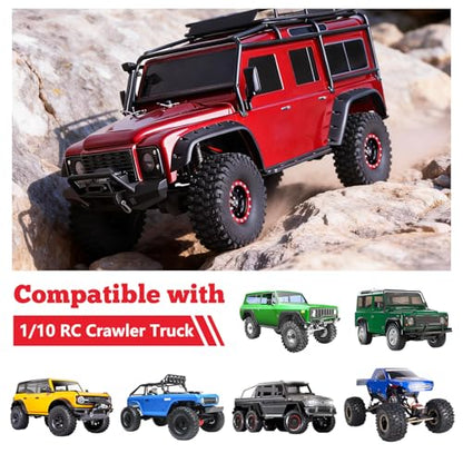 HobbyPark Metal 1.9 Beadlock Wheels Rims 1/10 RC Crawler Upgrades for Traxxas TRX-4 Axial SCX10 II 90046 SCX10 III AXI03007 Redcat Gen 8 (4-Pack) (Red + Black)