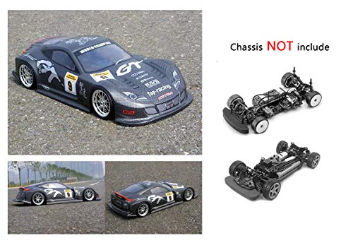 1/10 Scale RC Painted Precut Drift Racing Touring Onroad Car Body Shell Width 190mm with Wing Mirror Accessories (GT A) - style: GT A