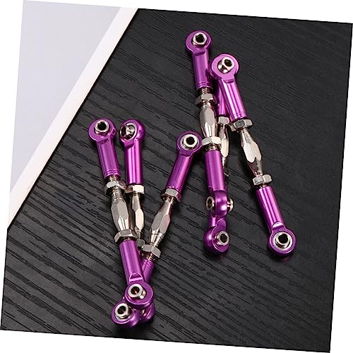 Vaguelly 6pcs Rc Car Rod Linkage Upgrade Kit Aluminum Turnbuckle Rods Easy Installation for Scale Vehicles - color: Purple