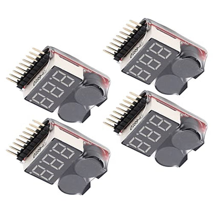 Alomejor Low Voltage Buzzer Alarm Battery Voltage Checker Real Time Viewing for RC Battery Maintenance