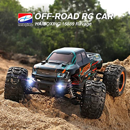 HAIBOXING RC Cars 16889, 1:16 Remote Control Truck for Adults | Hobby RC Truck, 36km/h High-Speed 2.4G Remote Control Car for Boys, RC Crawler Off-Road Vehicle with 2 Batteries