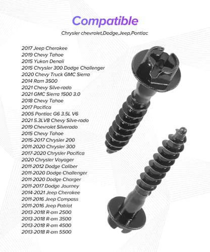 Car Air Filter Box Screws,Car Accessories,Automotive Air Box Cleaner Intake Bolts,Steel Rust and Moisture Resistant Fastener Repair Accessories,Can be Used in a Wide Range of Applications