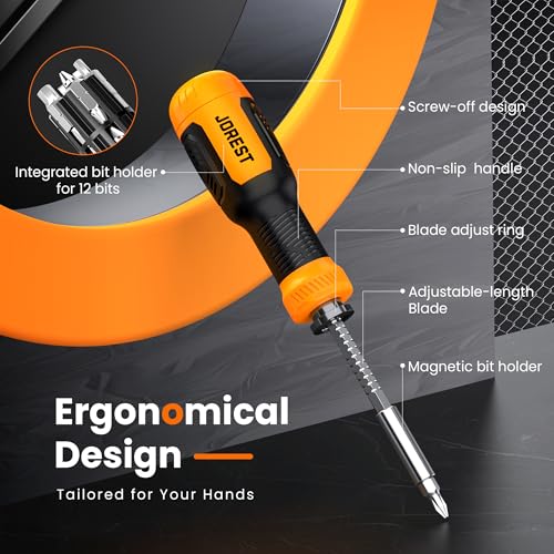 JOREST 25 in 1 Multi Screwdriver Set, Magnetic Screwdriver Multitool | Screw Driver with Torx, Flat Head, Phillips, Hex, Square, Portable Screwdriver All in One Tool Kit for Daily Repairs, Outdoor