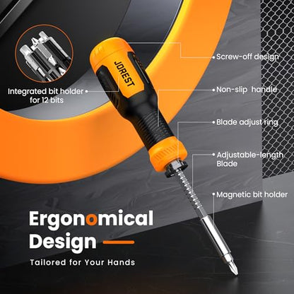 JOREST 25 in 1 Multi Screwdriver Set, Magnetic Screwdriver Multitool | Screw Driver with Torx, Flat Head, Phillips, Hex, Square, Portable Screwdriver All in One Tool Kit for Daily Repairs, Outdoor