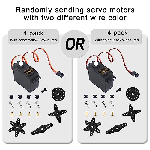 RGBZONE 4PCS S3003 Servo Motor Standard RC Servo High Speed for Smart Car Robot Boat RC Helicopter - size: S3003