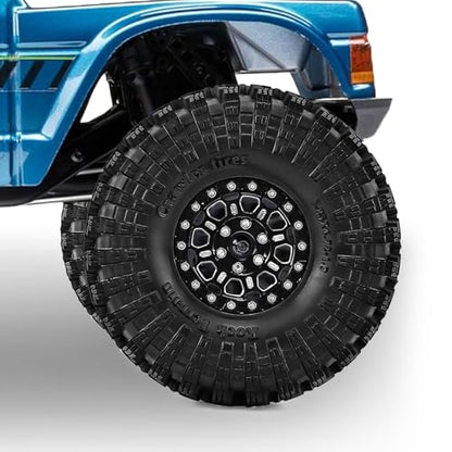 1.9" Beadlock Wheels and Tires 120mm (4.72in) for TRX4 SCX10 1/10 RC Crawler Upgrade Parts (Black-2, 4Pcs) - color: Black-2
