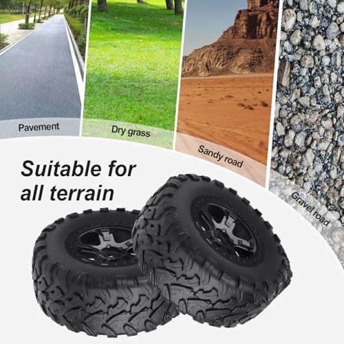 Hobbypark 4PCS 1/10 Short Course Truck Tires and Wheels for Traxxas Slash 4x4 2WD VXL BL-2S Tamiya HPI Kyosho VKAR Redcat SCT Tires SC10
