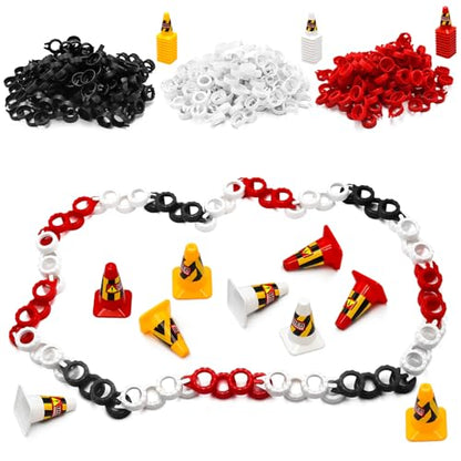 180 Pieces RC Car Racing Track Drift Runway Drift Field Fence with 30PCS Road Cones for 1/14 1/16 1/18 1/24 1/28 1/30 1/43 Mini RC Car (Black & Red & White, 210PCS) - color: Black & Red & White, 210pcs