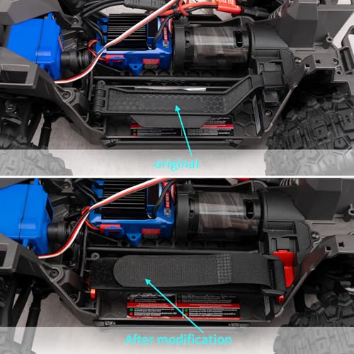 Battery Holder Mount Hold-Down for Tra-xxas 1:16 Mini Maxx 4WD XRT | VXL-3S Monster Truck Upgrades Red Aluminum Alloy - color: Red