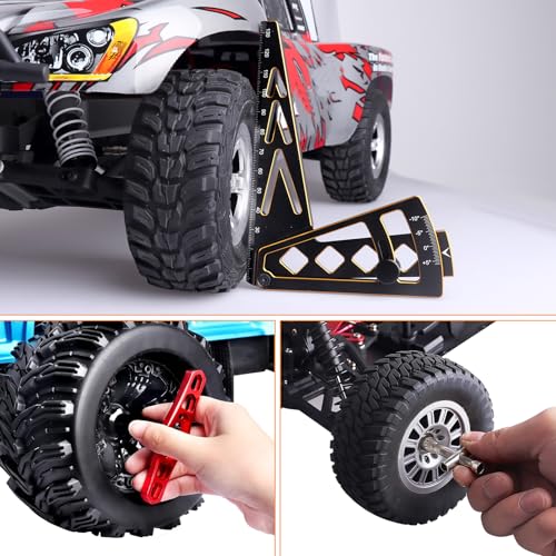 Aluminum Metal RC Car Camber Gauge Height Gauge Wheel Wrench for 1/8 1/10 Scale RC Truck Buggy On Road Touring Racing Drift Models