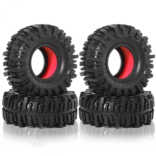 REDSPIDER • 1.9 Crawler Tires(4PCS) Silicone Rubber Insert Mud 1.9 Tires OD 4.65‘’ for 1/10 RC Crawler Car TRX4 TRX6 Axial SCX10 90046 SCX10 III AXI03007 Tamiya CC01 D90 D110