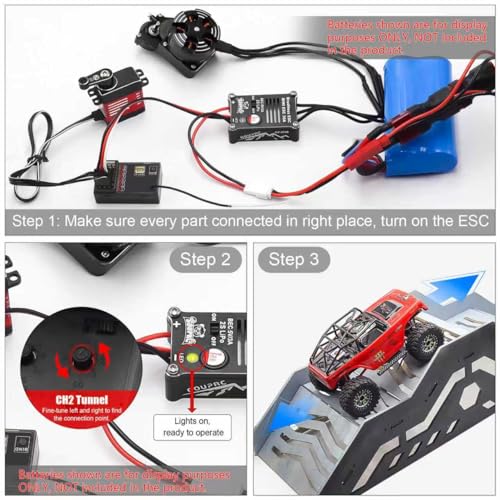 GOUPRC Upgarde 30A Brushless Esc & 2204 2400KV Brushless Outrunner Motor with Transmission for SCX24 RC Crawler Axial 1/24 RC Car Truck Black - style: 30A ESC & Clean Transmission Motor