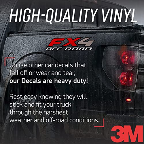 GOLD HOOK FX4 Off Road Decals Compatible with Ford F-150 F-250 F-350 2015-2024 - Bedside Peel and Stick - Set of 2