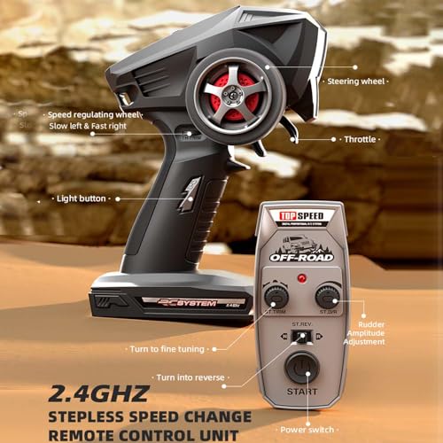 1/18 Brushless RC Cars for Adults, 4x4 Offroad Truck All-Terrain, 37mph+ High Speed Fast RC Cars, Waterproof Electric Powered Remote Control Car, 3 Batteries (Red) - color: 3 Batties(red1)