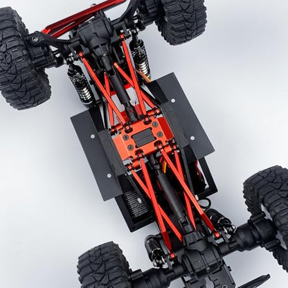 MOHERO RC Car CNC Center Skid Plate for 1/18 RC Rock Crawler Ascent 18 Upgrade Part (Red) - color: Red