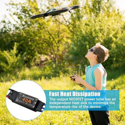 30A Electric Brushless Motor Controller, 2 Pcs ESC Speed Controller with XT60 and 3.5mm Bullet Plugs for RC Drone RC Airplane Helicopter (40A) - color: 40A
