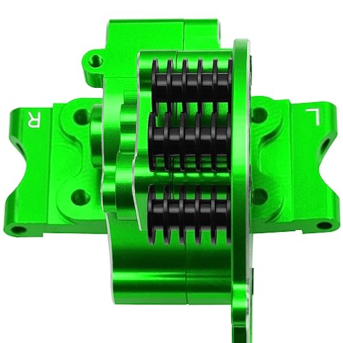 Aluminum Transmission Case Gearbox Housing Cover w/Motor Plate Compatible with 1/10 Traxxas Slash 2WD Rustler Stampede Bandit 2WD RC Car Replace 3691 (Green) - color: Green