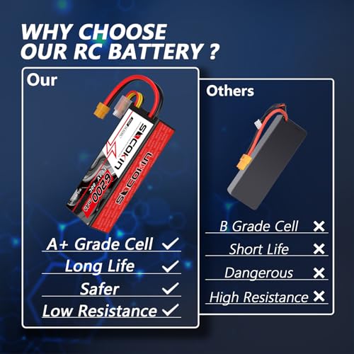 3S 6200mAh Lipo Battery 11.1V 80C Lipo Battery with XT60 Connector for RC Car Truck Boat Heli Airplane