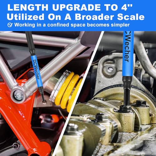 10-Piece Impact Allen Key Drill Bit Set - 4-Inch Long Hex Bit Set (SAE), Magnetic Head, S2 Alloy Steel, 1/4'' Hex-Shank, for DIY Furniture Assembly & Car Repairs, by DCWecher - size: 4 inch 10 Pieces (SAE)