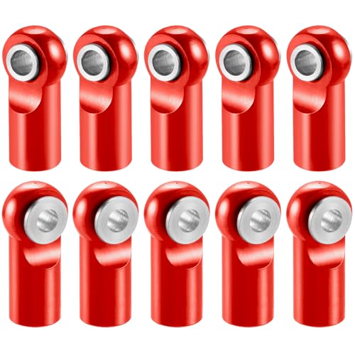 10pcs Metal Tie Rod End Balls M2.5 Ball Joint Head for RC Crawler Car Upgrade Parts (Red) - color: Red