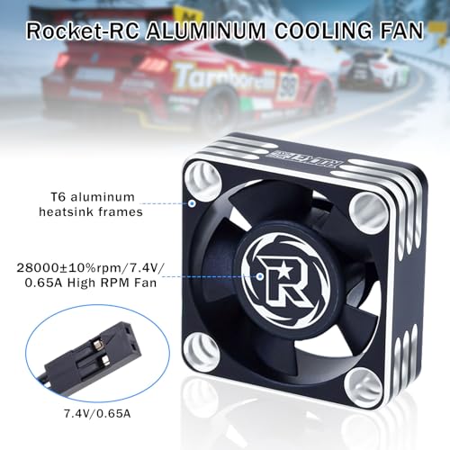 30mm RC Motor Fan 28000RPM ESC Cooling Fan for RC Car 1/8 1/10 1/12 Scale 540 550 Brushless Motor (Black Silver) - style: 30mm Black Silver