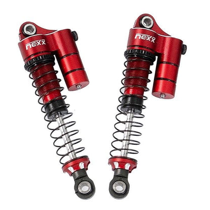 Nexx Racing Reservoir Shocks (4pcs) for 1/18 RC Crawler Redcat Ascent-18 - Remote Control Car, RC Cars, RC Crawler 1/18 4WD Nexx Racing Upgrade Parts (HELIDIRECT) (RED - 59mm) - color: Red - 59mm