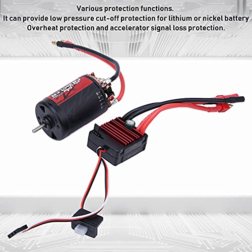 Topyond Brushed Motor, 5 Slot 550 12T and 80A for 1/10 RC Crawler Brushed M | 5 Slot 550 Brushed Motor 12T and 80A Esc Combo Set RC Car Accessories for 1/10 RC Crawler Brushed Motor Car