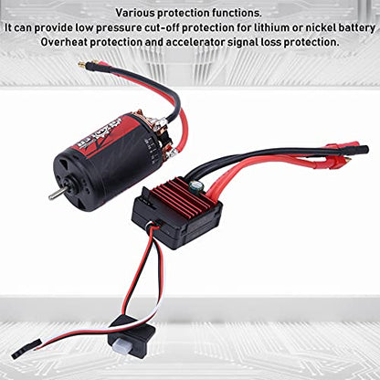 Topyond Brushed Motor, 5 Slot 550 12T and 80A for 1/10 RC Crawler Brushed M | 5 Slot 550 Brushed Motor 12T and 80A Esc Combo Set RC Car Accessories for 1/10 RC Crawler Brushed Motor Car