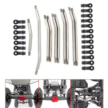 RC car Components Compatible with Axial for SCX10 II 90046 1/10 RC Car Upgrade Parts 10Pcs 313mm Stainless Steel Steering Link Rod Set with Nylon Ball Ends
