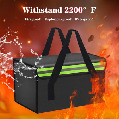 14.18"x9.85"x7.88" Ebike Lipo Battery Safe Bag Large Capatity Bag for Lipo Battery Pack Storage Charging Transport,Home Office Travel Lipo Safe Storage Pouch - size: 360*250*200mm