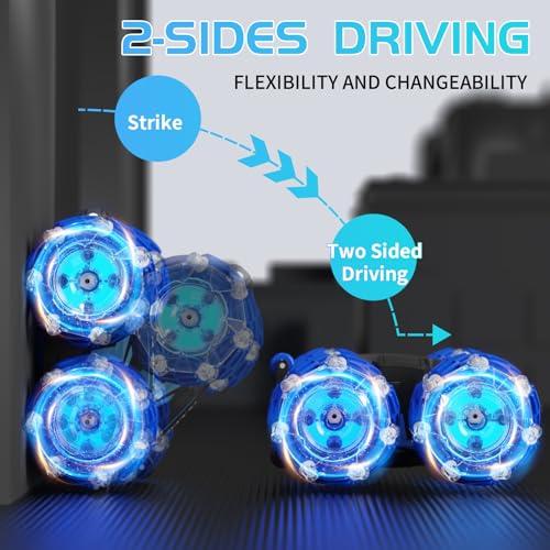 Remote Control Car, Gesture Sensing RC Stunt Car, Double Sided flip | Gesture Sensing RC Stunt Car with Cool Lights and Music, Birthday Present Toys Car for Boys Aged 5-12 - color: Light Blue