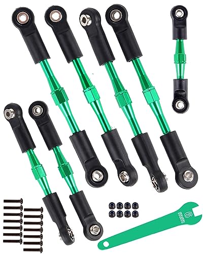Aluminum Turnbuckles Camber Links Upgrades Part for 1/10 Slash 2WD/Stampede 2WD/Rustler 2WD/Bandit 2WD, Alloy Turnbuckles Camber Links Hops Up,Green - color: Green for Rustler 2wd